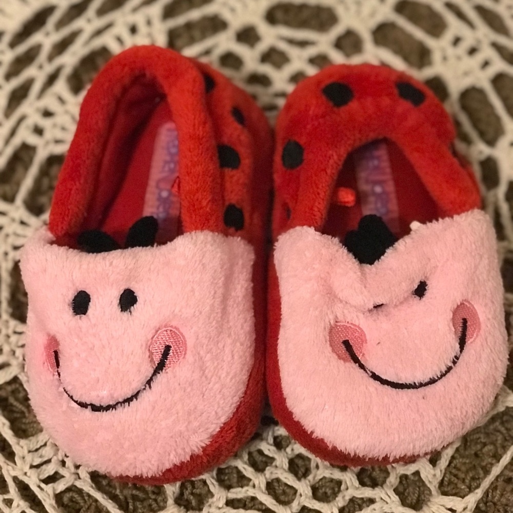 Girls ladybug slippers